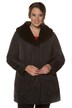 Faux Fur Shawl Collar Snap Front Jacket