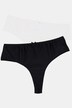 2 Pack Microfiber Thongs - Black, Ecru