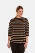T-shirt, wykrojona stójka, rękawy 3/4, paski