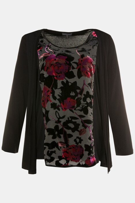 shirt with attached cardigan