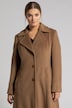 Elegant Button Front Long Wool Coat