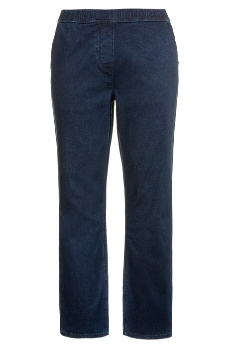 Stretch Comfort Elastic Waist Straight Leg Denim Jeans