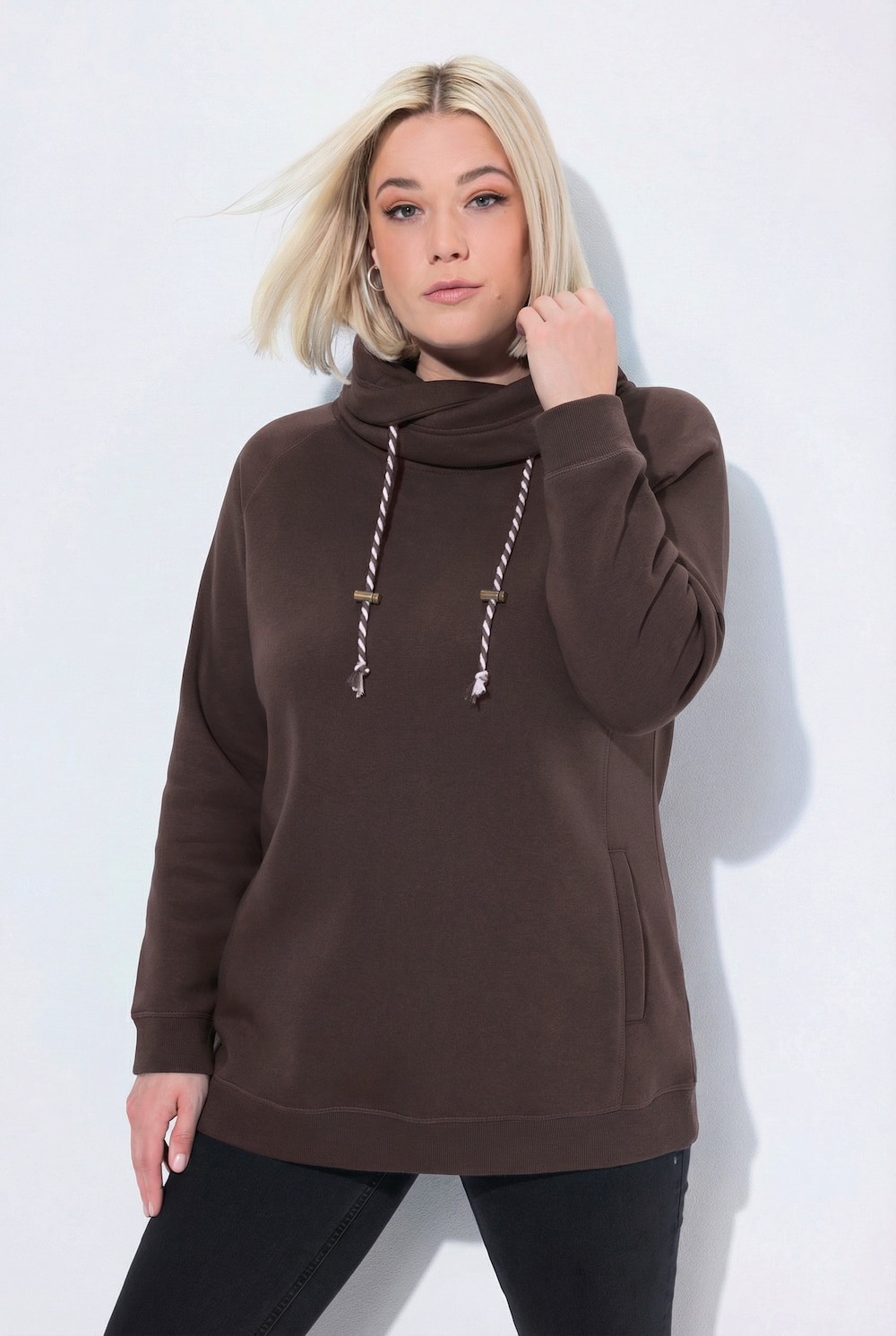 Sweatshirt, weiter Stehkragen, Taschen, Raglan-Langarm