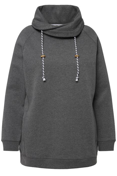 Mikina, široký stojáček, kapsy, raglánové dlouhé rukávy