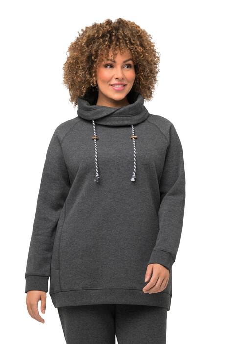 Mikina, široký stojáček, kapsy, raglánové dlouhé rukávy