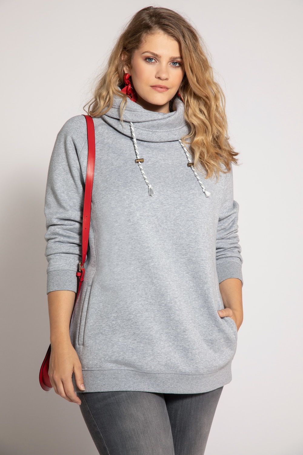 Große Größen Sweatshirt, Damen, grau, Größe: 66/68, Baumwolle/Polyester, Ulla Popken