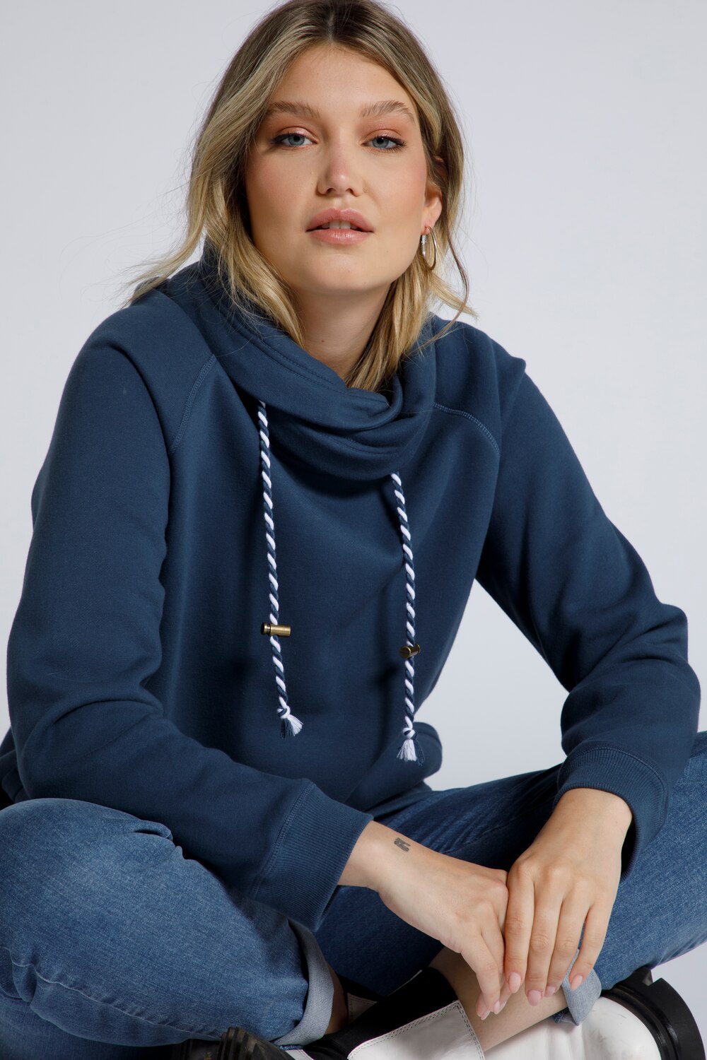 Grote Maten sweatshirt, Dames, grijs, Maat: 62/64, Katoen/Polyester, Ulla Popken Grote Maten sweatshirt, Dames, grijs, Maat: 62/64, Katoen/Polyester, Ulla Popken
