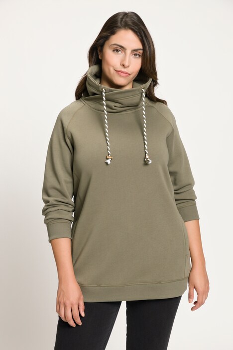 Sweatshirt, weiter Stehkragen, Taschen, Raglan-Langarm