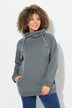 Camiseta sport, cuello alzado ancho, bolsillos, mangas largas raglán