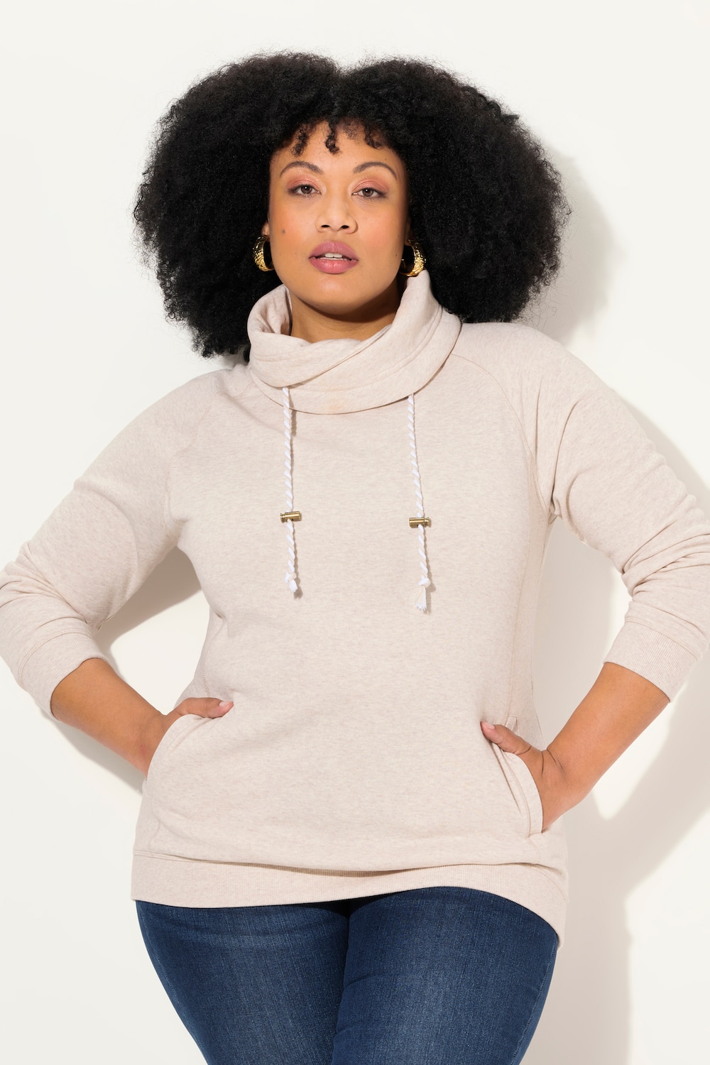 Große Größen Sweatshirt, Damen, gelb, Größe: 62/64, Baumwolle, Ulla Popken