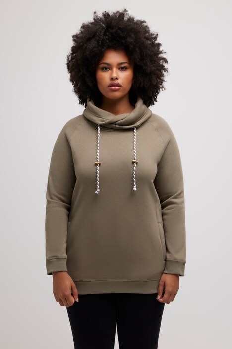 Sweatshirt, weiter Stehkragen, Taschen, Raglan-Langarm