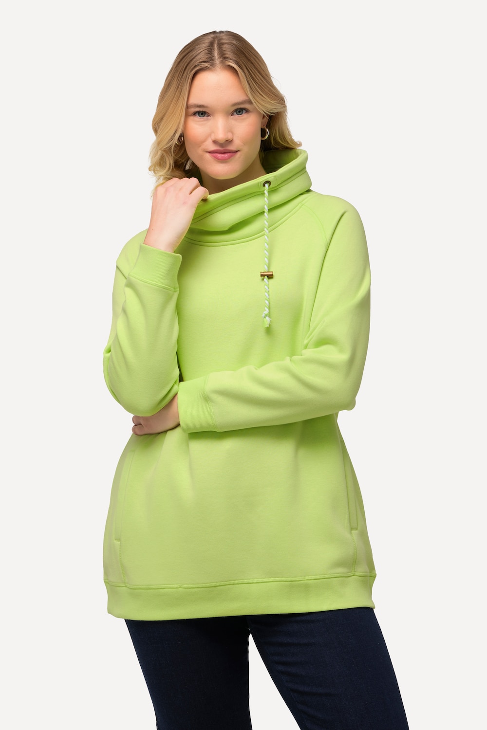 Grote Maten sweatshirt, Dames, groen, Maat: 46/48, Katoen/Polyester, Ulla Popken