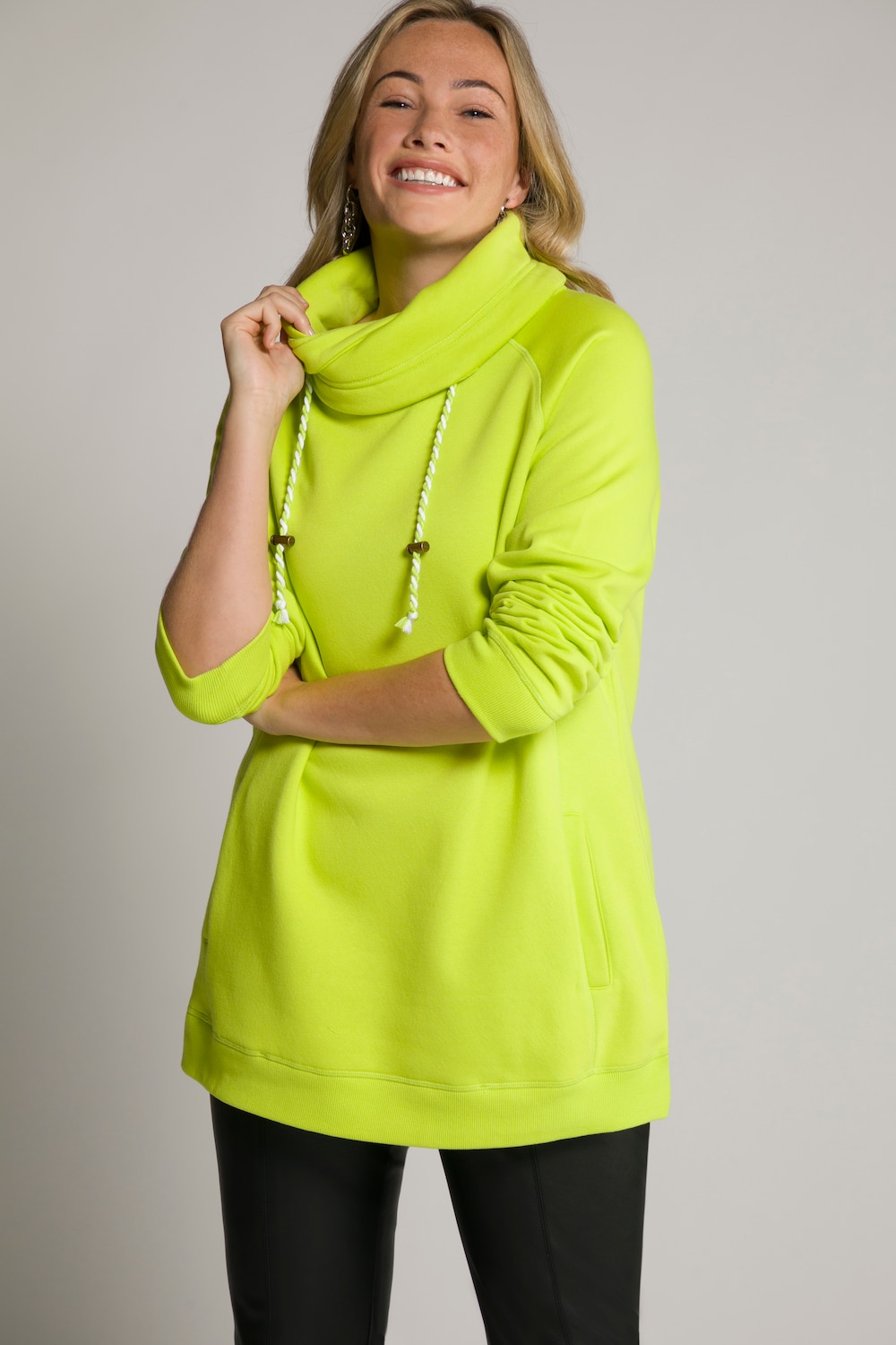 Grote Maten sweatshirt, Dames, groen, Maat: 58/60, Katoen/Polyester, Ulla Popken Grote Maten sweatshirt, Dames, groen, Maat: 58/60, Katoen/Polyester, Ulla Popken