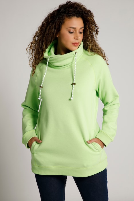 Drawstring Collar Long Sleeve Sweatshirt