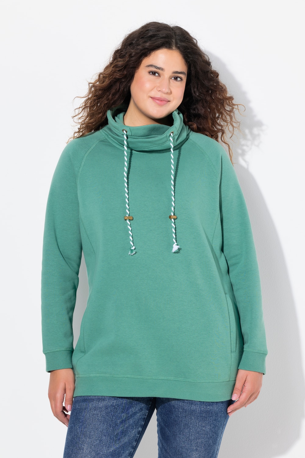 Große Größen Sweatshirt, Damen, türkis, Größe: 66/68, Baumwolle, Ulla Popken