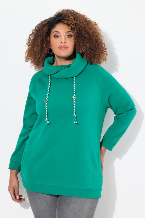 Drawstring Collar Long Sleeve Sweatshirt