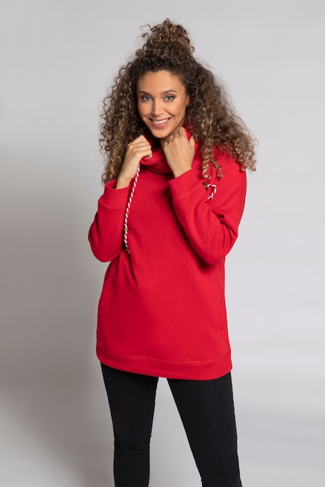 Sweatshirt, wijde opstaande kraag, zakken, lange raglanmouw