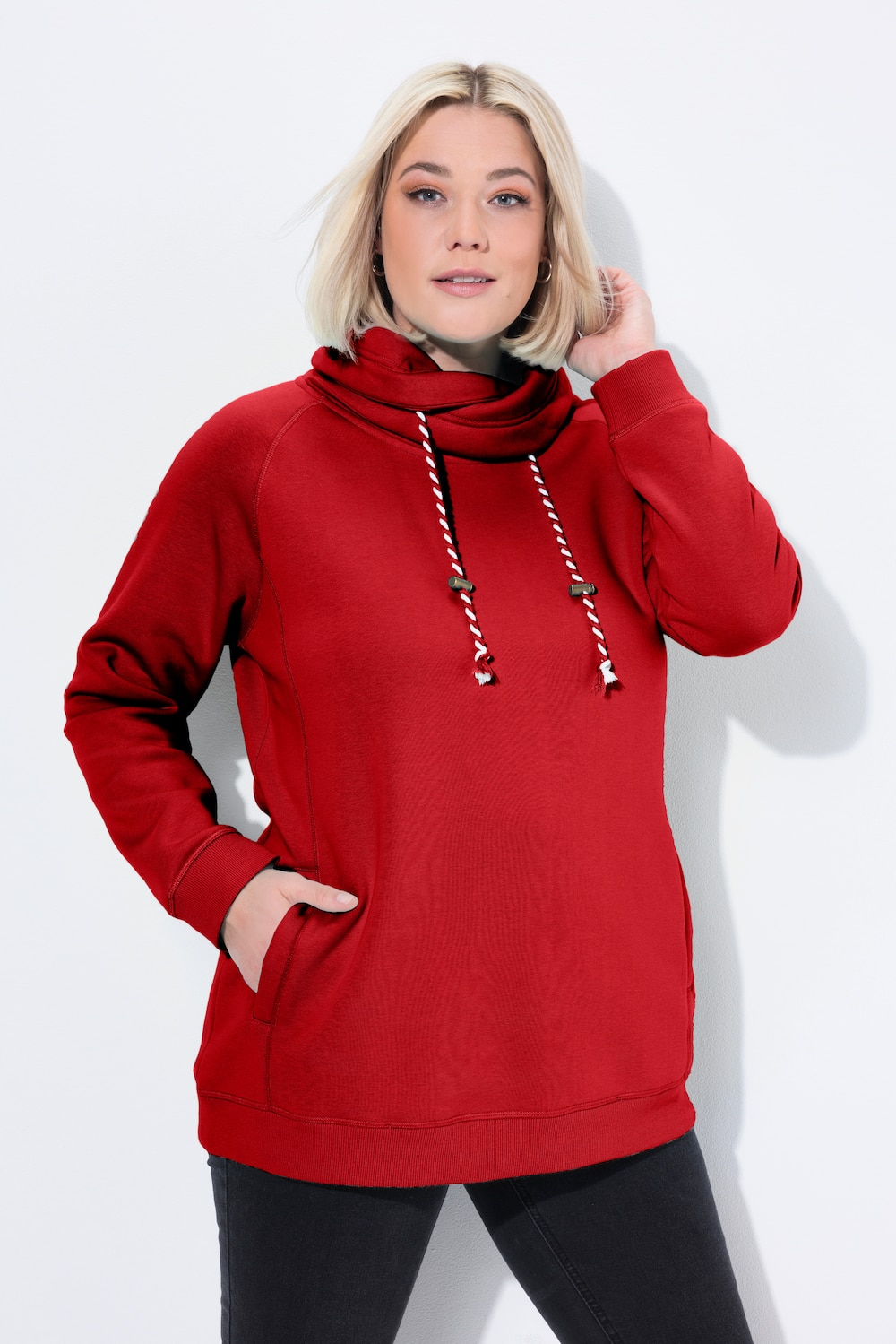 Sweatshirt, weiter Stehkragen, Taschen, Raglan-Langarm