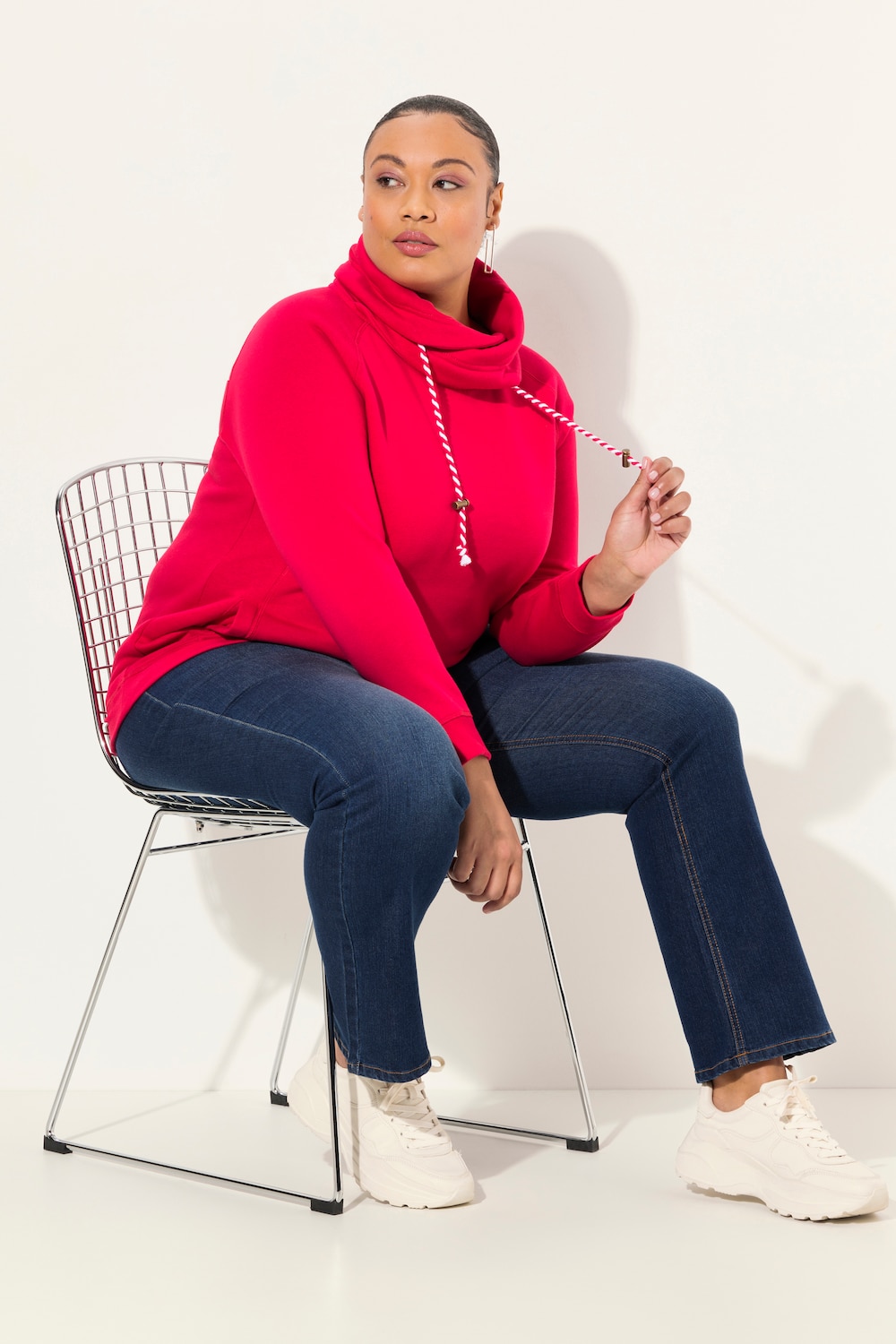 Große Größen Sweatshirt, Damen, rot, Größe: 66/68, Baumwolle, Ulla Popken