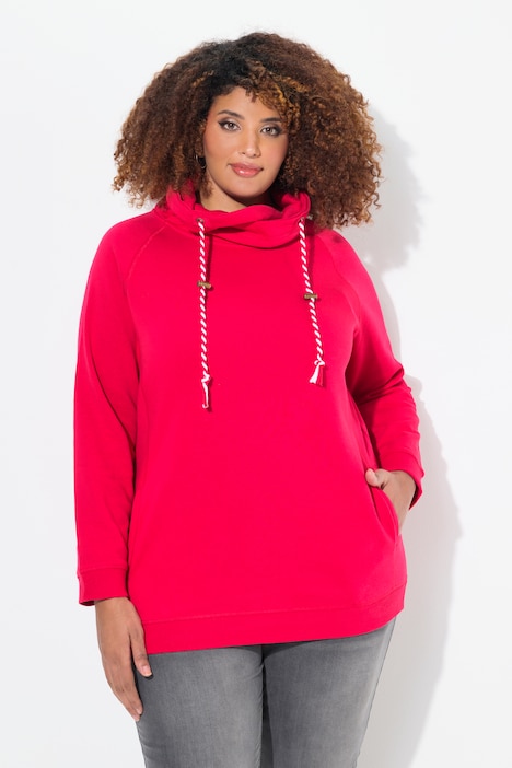 Drawstring Collar Long Sleeve Sweatshirt