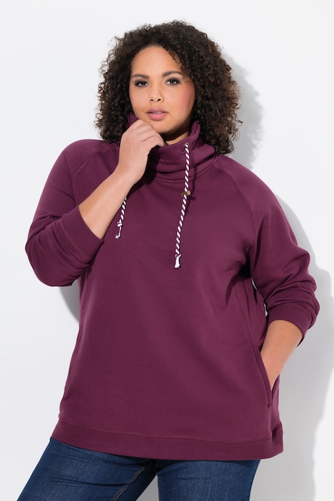 Drawstring Collar Long Sleeve Sweatshirt