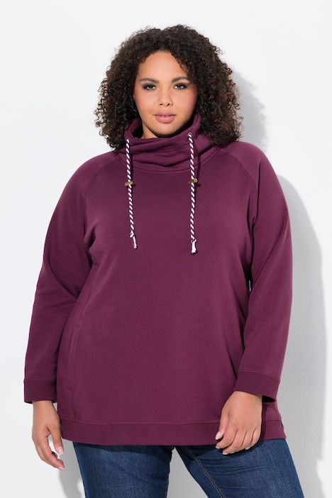 Drawstring Collar Long Sleeve Sweatshirt