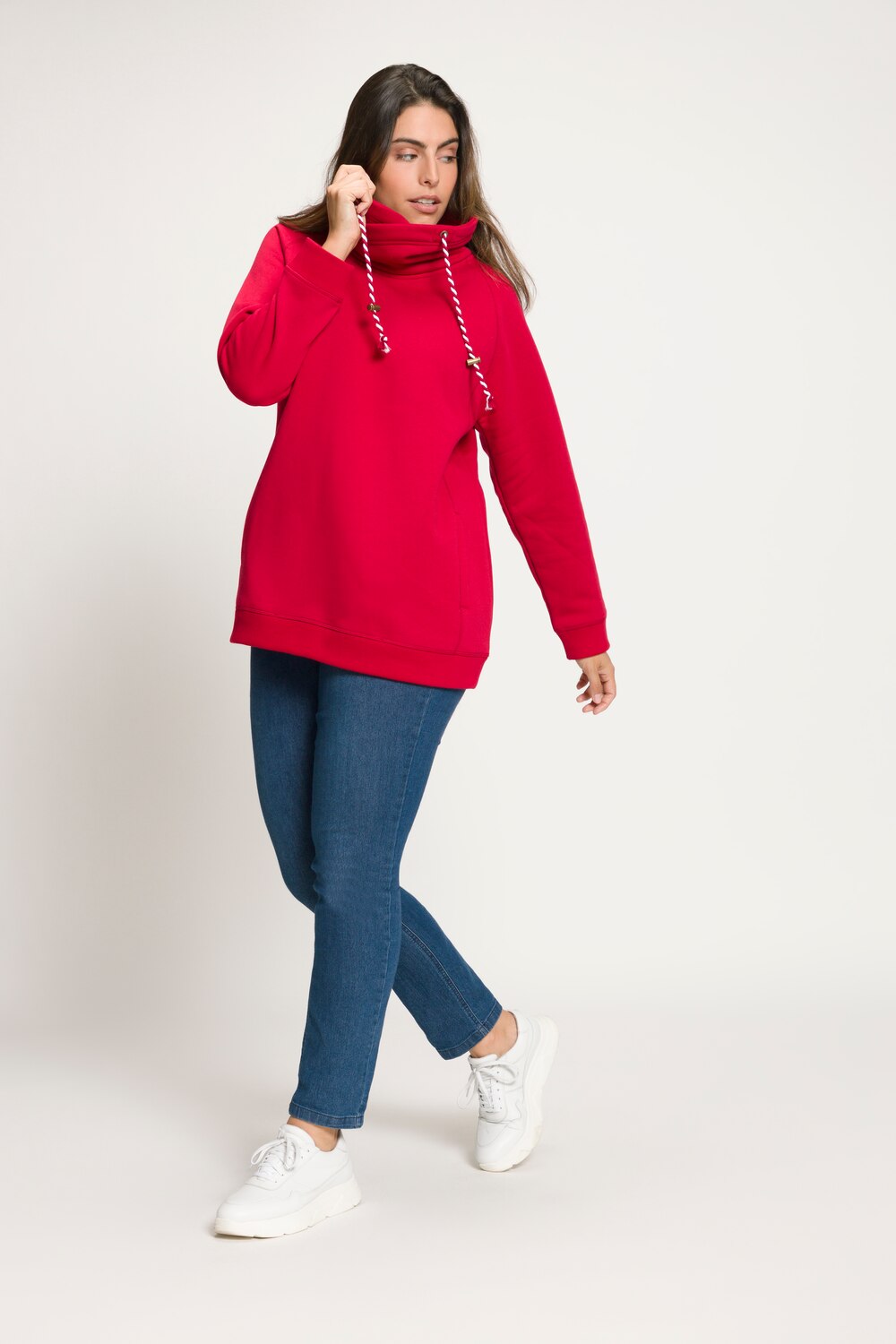 Grote Maten sweatshirt, Dames, rood, Maat: 50/52, Katoen/Polyester, Ulla Popken