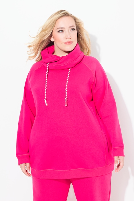 Drawstring Collar Long Sleeve Sweatshirt