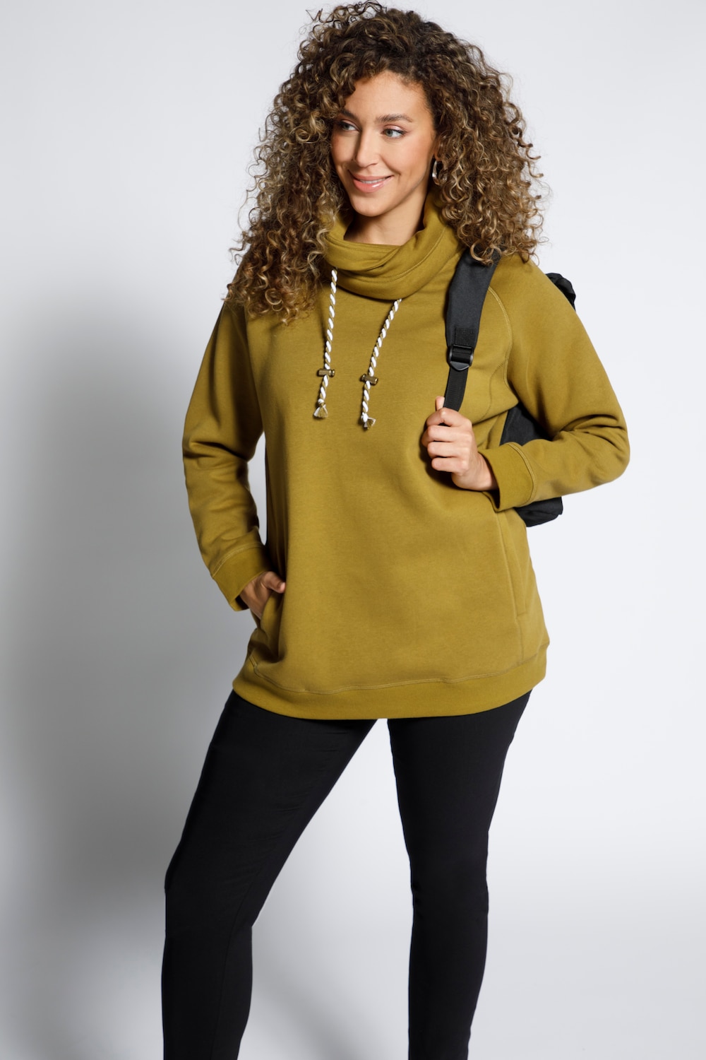 Grote Maten sweatshirt, Dames, bruin, Maat: 50/52, Katoen/Polyester, Ulla Popken Grote Maten sweatshirt, Dames, bruin, Maat: 50/52, Katoen/Polyester, Ulla Popken
