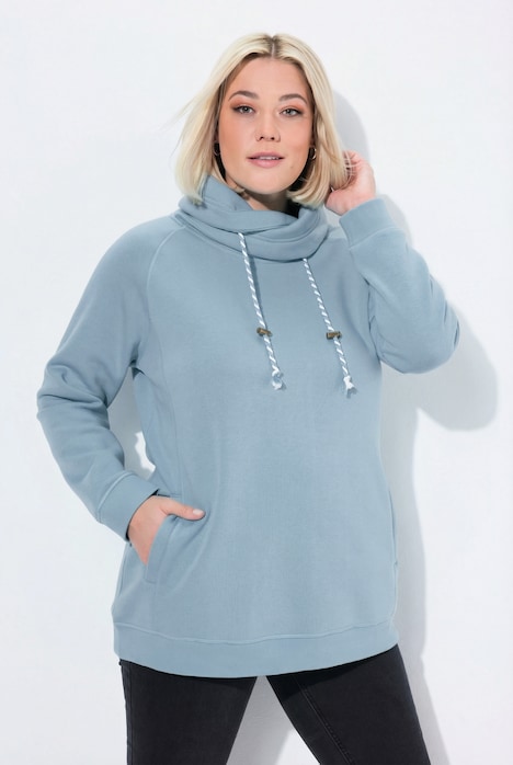 Sweatshirt, weiter Stehkragen, Taschen, Raglan-Langarm