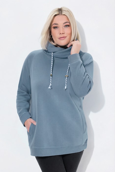 Sweatshirt, weiter Stehkragen, Taschen, Raglan-Langarm