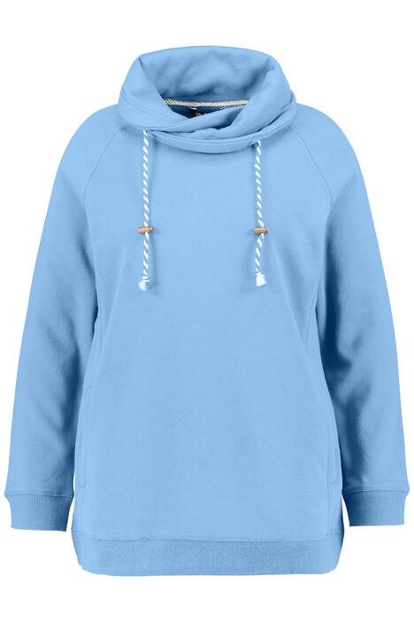 Mikina, široký stojáček, kapsy, raglánové dlouhé rukávy