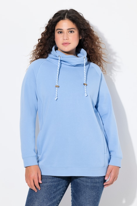 Drawstring Collar Long Sleeve Sweatshirt