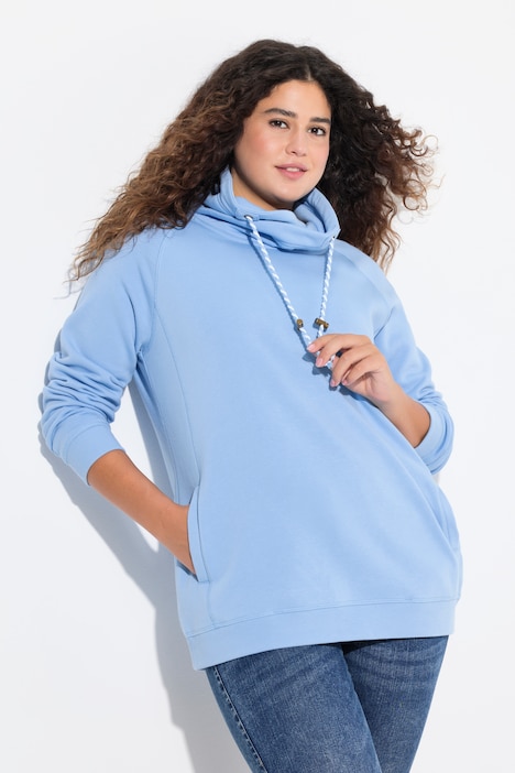 Drawstring Collar Long Sleeve Sweatshirt