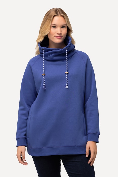 Drawstring Collar Long Sleeve Sweatshirt