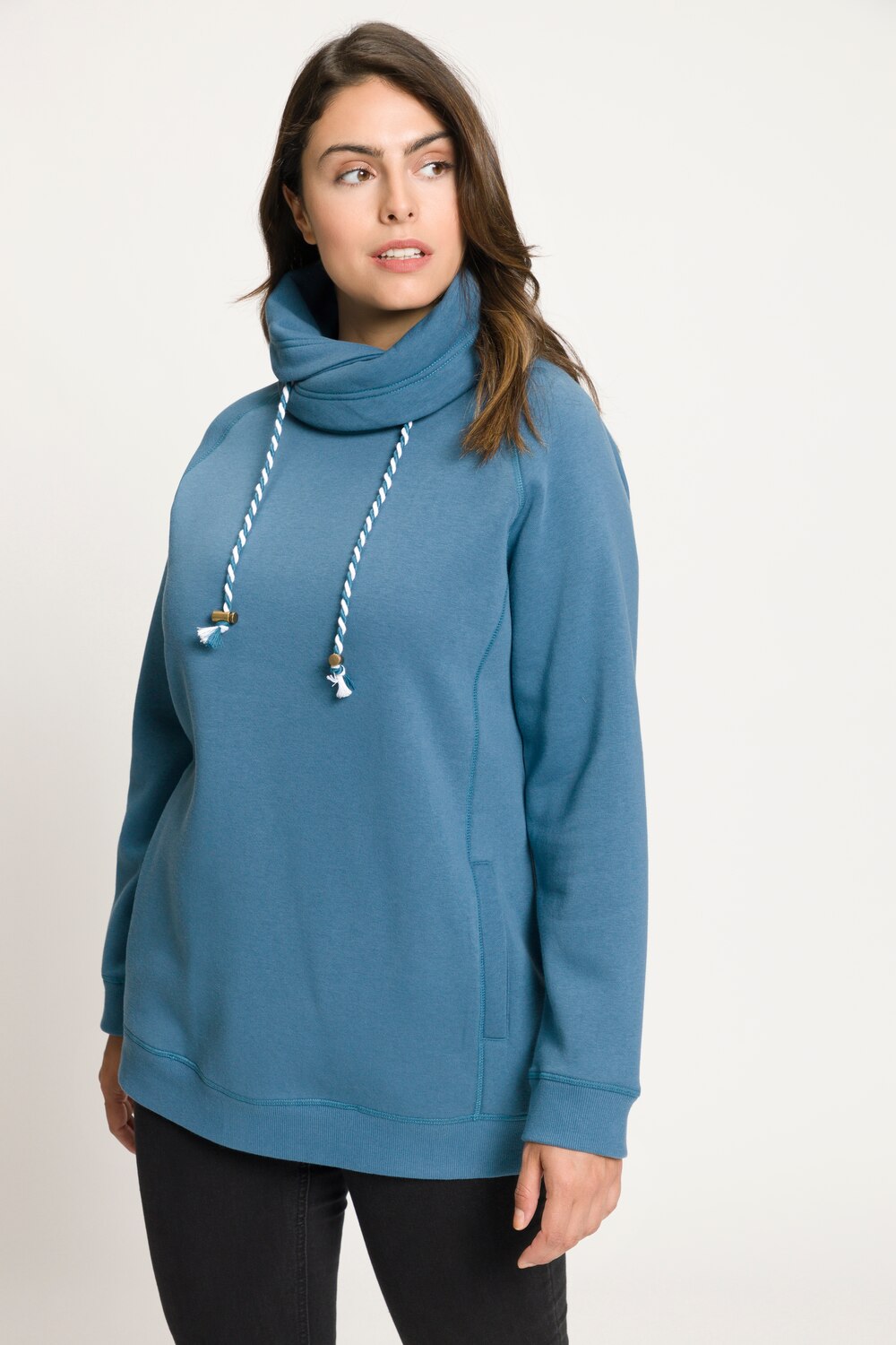 Grote Maten Sweatshirt, Dames, blauw, Maat: 58/60, Katoen/Polyester, Ulla Popken