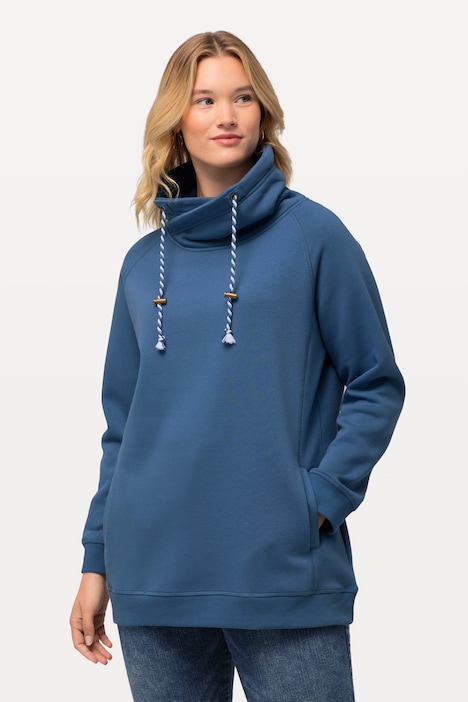 Drawstring Collar Long Sleeve Sweatshirt