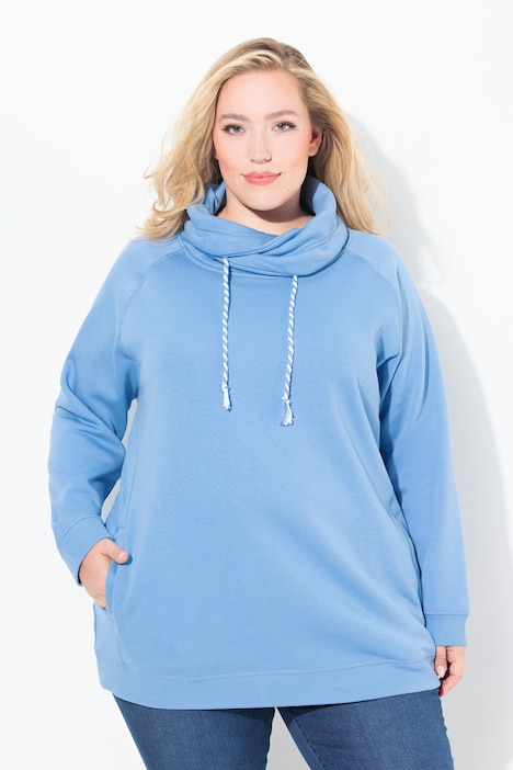 Drawstring Collar Long Sleeve Sweatshirt