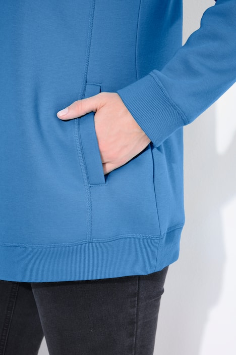 Sweatshirt, wijde opstaande kraag, zakken, lange raglanmouw