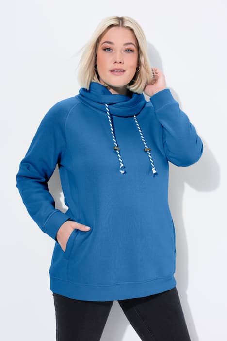 Sweatshirt, wijde opstaande kraag, zakken, lange raglanmouw