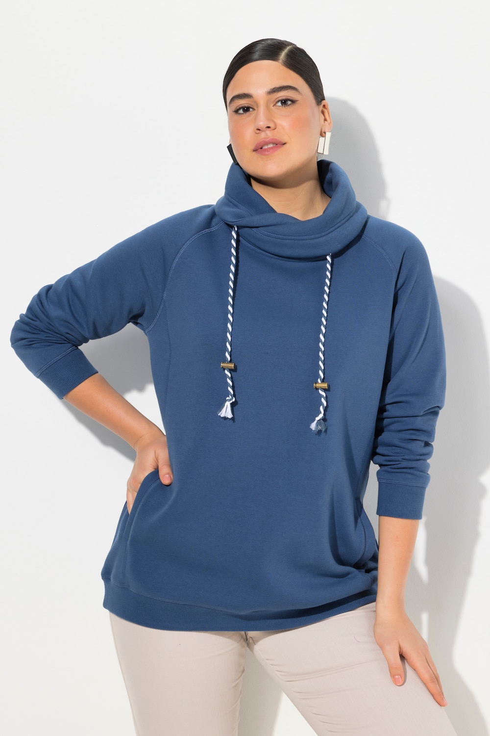 Große Größen Sweatshirt, Damen, blau, Größe: 62/64, Baumwolle, Ulla Popken