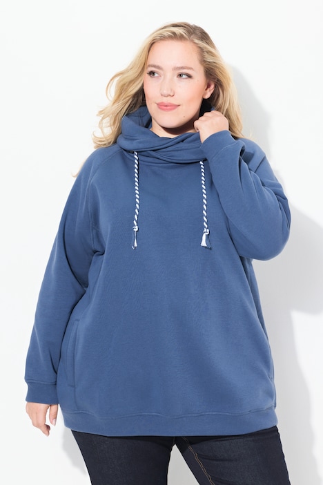 Drawstring Collar Long Sleeve Sweatshirt