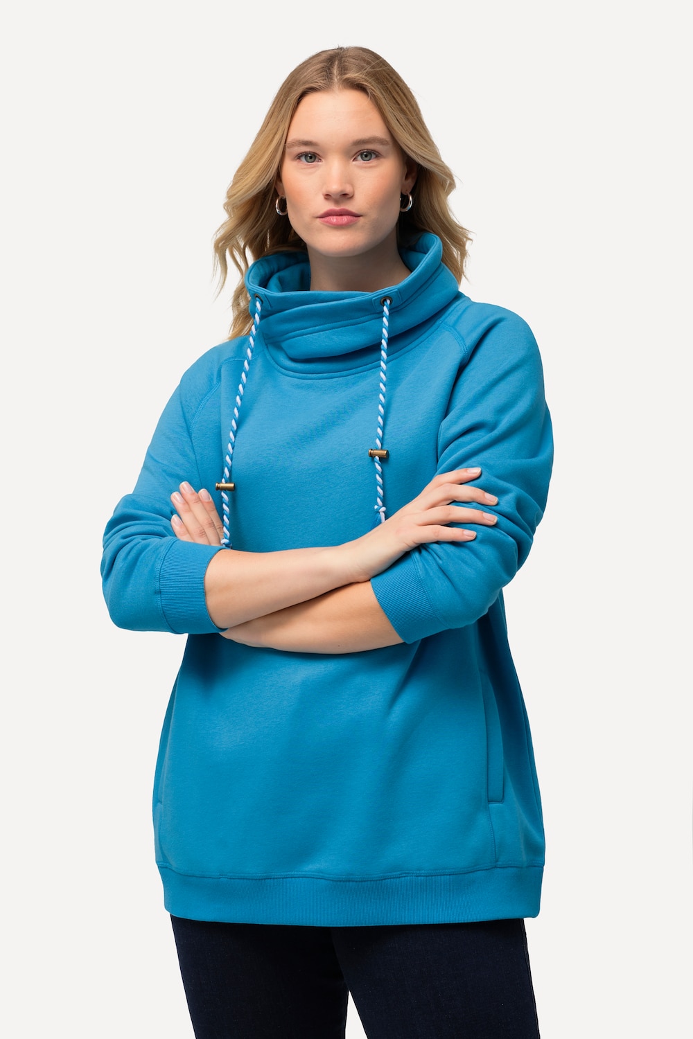 Grote Maten Sweatshirt, Dames, turquoise, Maat: 46/48, Katoen/Polyester, Ulla Popken