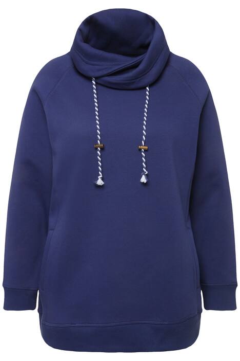 Mikina, široký stojáček, kapsy, raglánové dlouhé rukávy