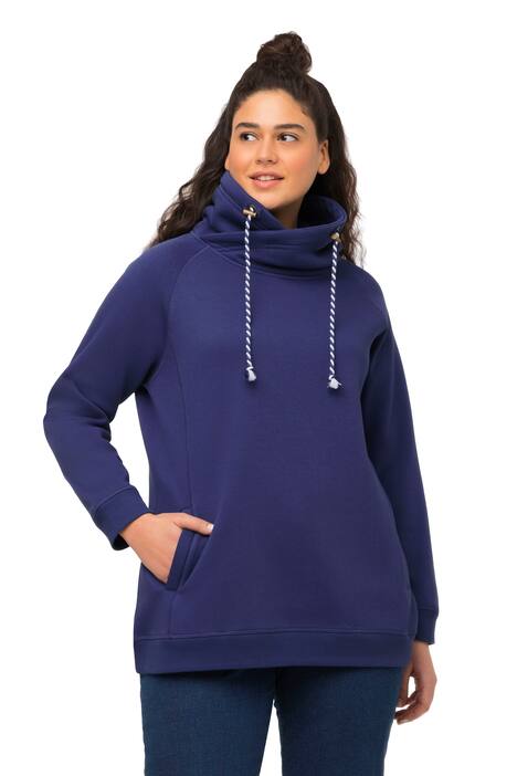 Mikina, široký stojáček, kapsy, raglánové dlouhé rukávy