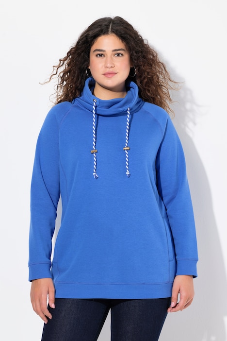 Drawstring Collar Long Sleeve Sweatshirt