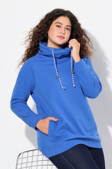 Drawstring Collar Long Sleeve Sweatshirt