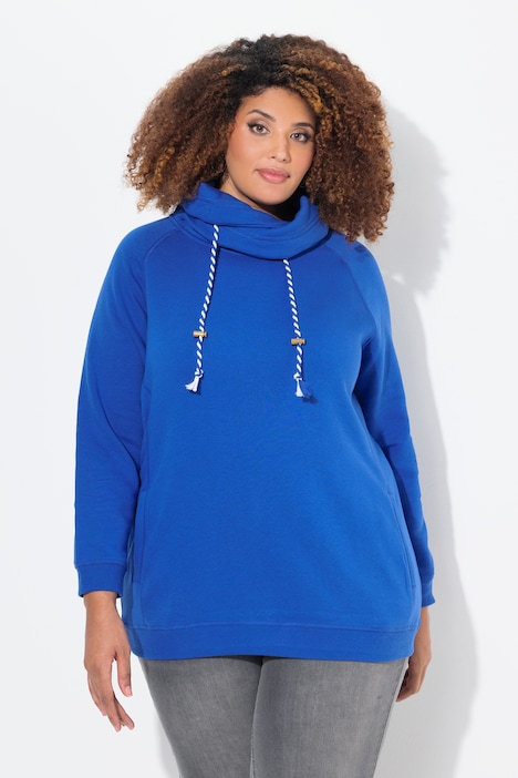 Drawstring Collar Long Sleeve Sweatshirt