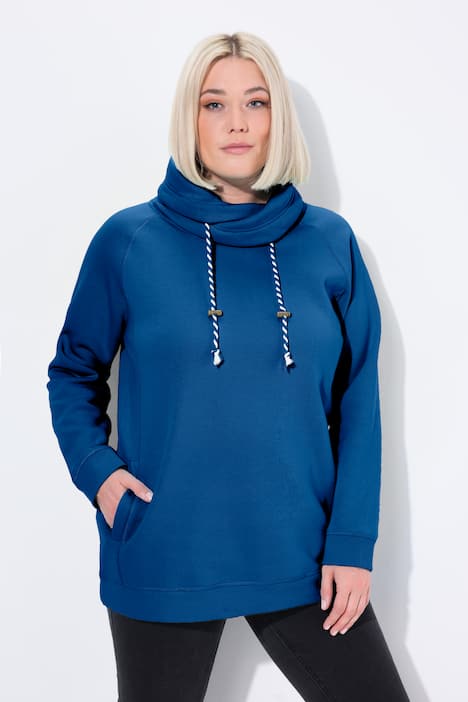Sweatshirt, wijde opstaande kraag, zakken, lange raglanmouw