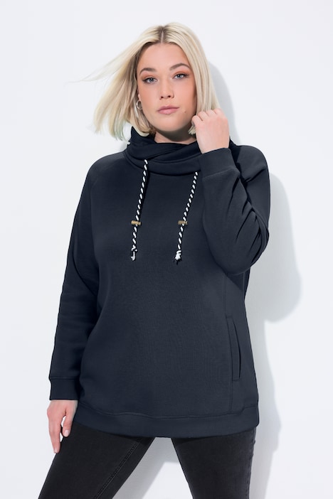 Sweatshirt, weiter Stehkragen, Taschen, Raglan-Langarm